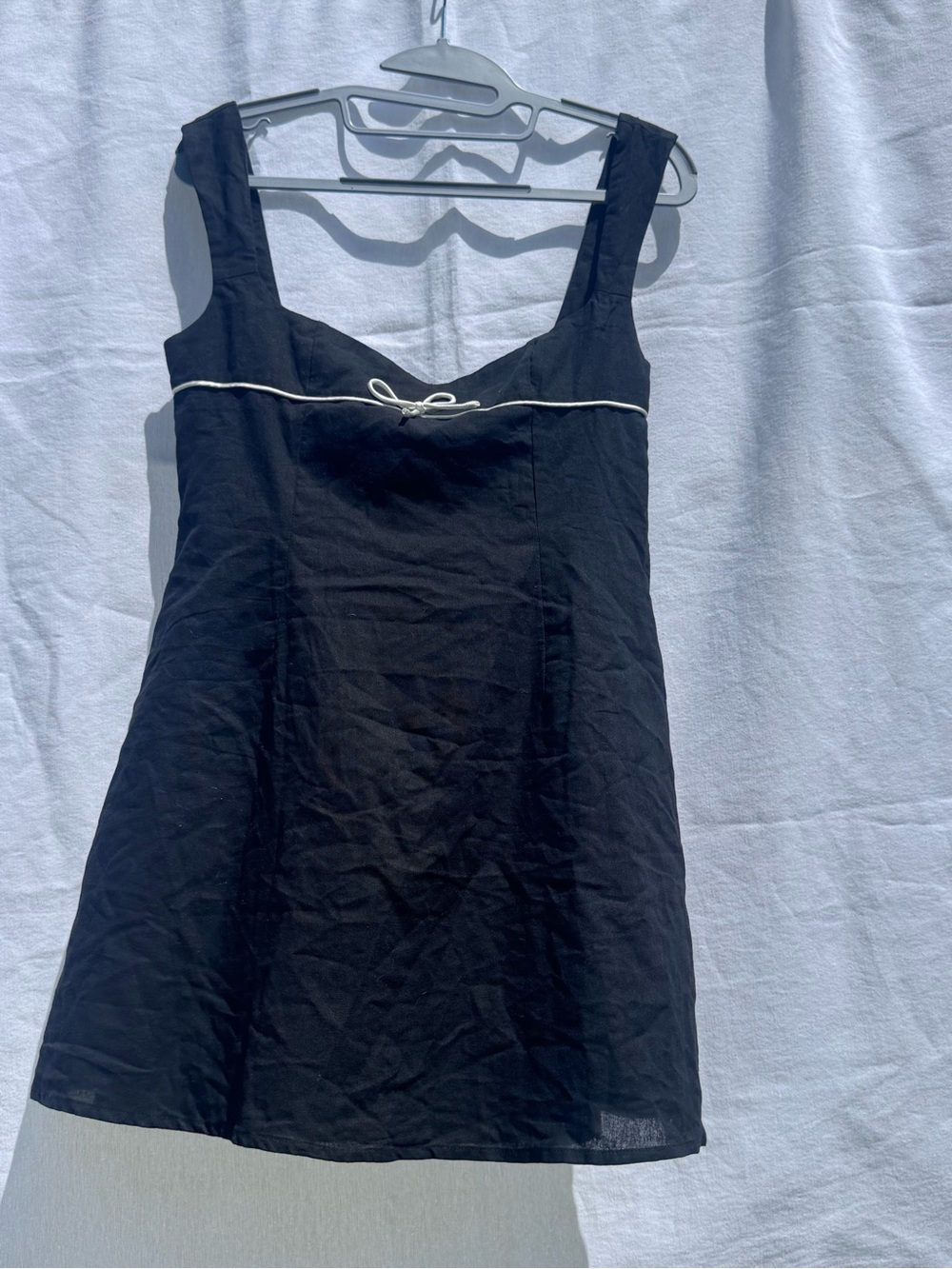 Peppermayo Black Slip Dress with White Trim